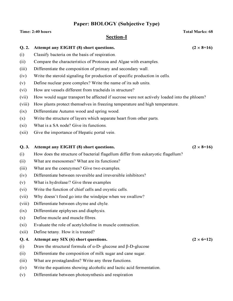 Class 11 Biology - Model Papers - ALP - Page 3 -2025-27