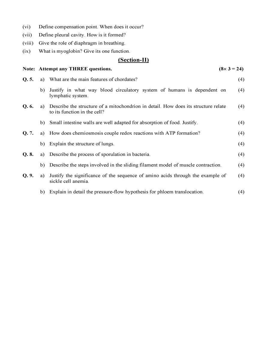 Class 11 Biology - Model Papers - ALP - Page 4 -2025-27
