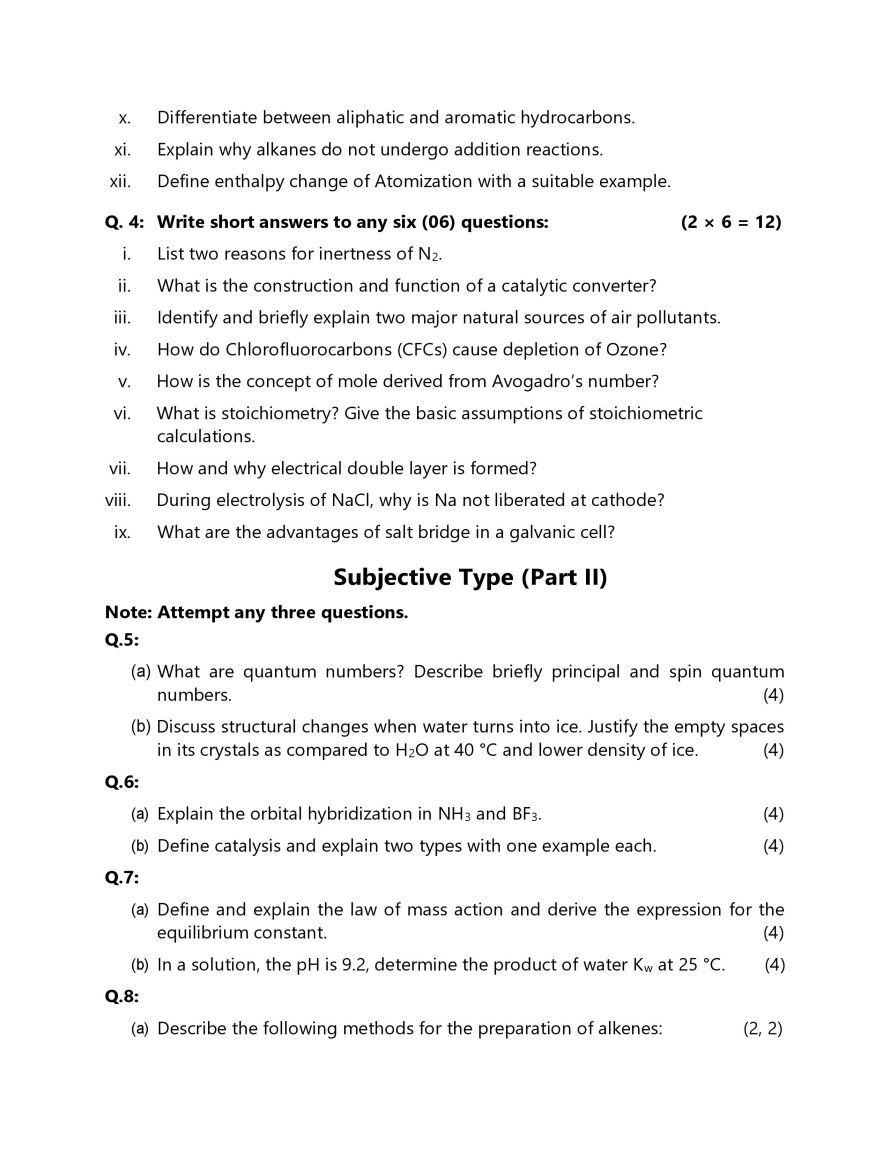 Class 11 Chemistry Model Papers - Page 4 - 2025-27